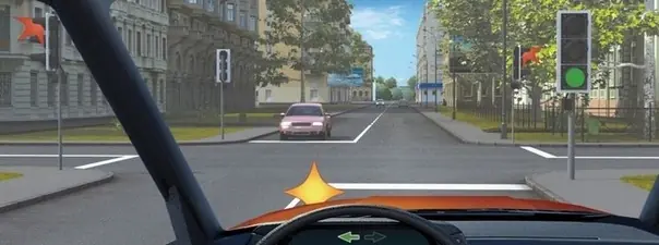 Иллюстрация к вопросу: Как Вам следует поступить при повороте налево?
