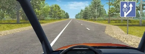 Иллюстрация к вопросу: Вы буксируете неисправный автомобиль. По какой полосе Вам можно продолжить движение в населенном…