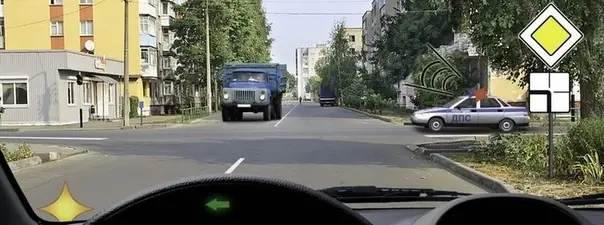 Иллюстрация к вопросу: Кому Вы обязаны уступить дорогу при повороте налево?