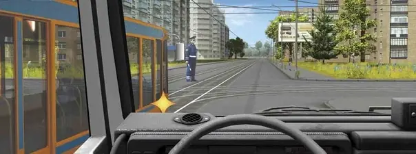 Иллюстрация к вопросу: Как Вам следует поступить при движении в прямом направлении?