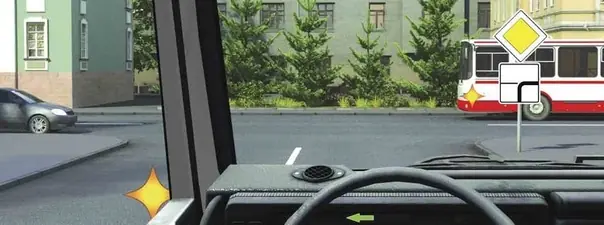 Иллюстрация к вопросу: Кому Вы обязаны уступить дорогу при повороте налево?