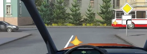 Иллюстрация к вопросу: Кому Вы обязаны уступить дорогу при повороте налево?