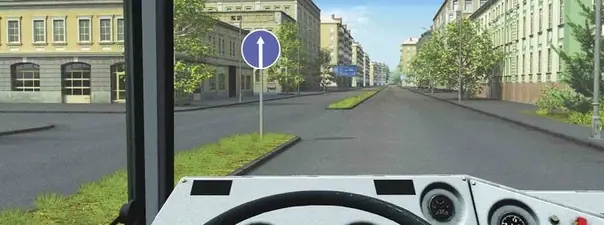 Иллюстрация к вопросу: Вам разрешено продолжить движение на маршрутном транспортном средстве:
