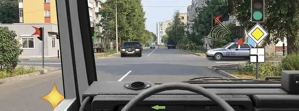 Иллюстрация к вопросу: Как Вам следует поступить при повороте налево?