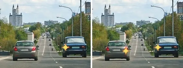 Иллюстрация к вопросу: Ситуация, в которой водитель транспортного средства, движущегося по правой полосе, обязан уступить…