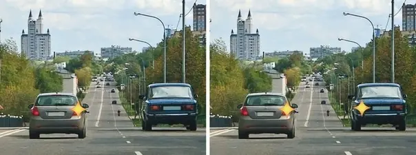 Иллюстрация к вопросу: Двигаясь по левой полосе, водитель намерен перестроиться на правую. На каком из рисунков показана…
