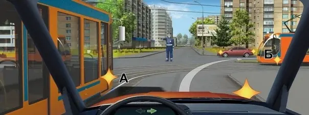 Иллюстрация к вопросу: Как Вам следует поступить при повороте направо?