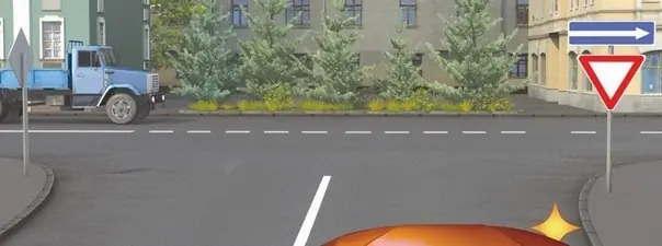 Иллюстрация к вопросу: Вы намерены повернуть направо. Можете ли Вы приступить к повороту?