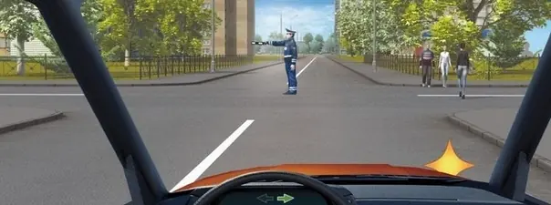 Иллюстрация к вопросу: Как следует поступить в этой ситуации, если Вам необходимо повернуть направо?