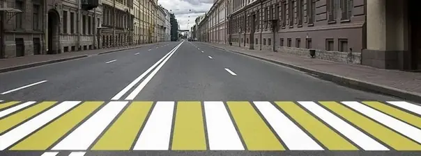 Иллюстрация к вопросу: Какой пешеходный переход обозначает данная разметка?