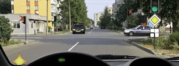 Иллюстрация к вопросу: Как Вам следует поступить при повороте налево?