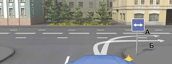 Иллюстрация к вопросу: По какой траектории Вы имеете право продолжить движение?