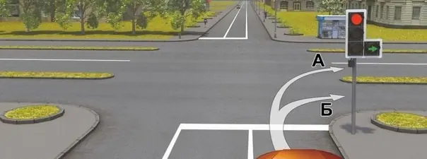 Иллюстрация к вопросу: Вам можно продолжить движение: