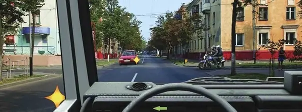 Иллюстрация к вопросу: Вы намерены повернуть налево. Ваши действия?