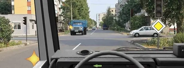 Иллюстрация к вопросу: Как Вам следует поступить при повороте налево?