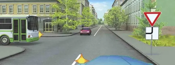 Иллюстрация к вопросу: Вы намерены повернуть налево. Ваши действия?