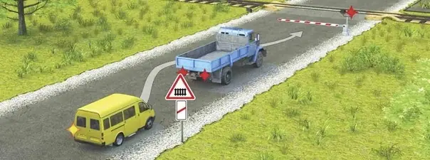 Иллюстрация к вопросу: Разрешается ли водителю выполнить объезд грузового автомобиля?
