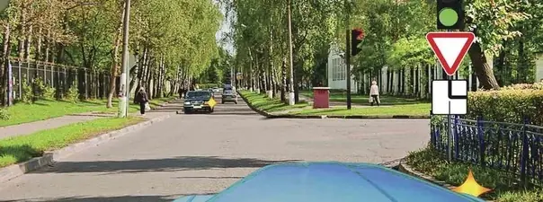Иллюстрация к вопросу: Обязаны ли Вы уступить дорогу легковому автомобилю при повороте направо?