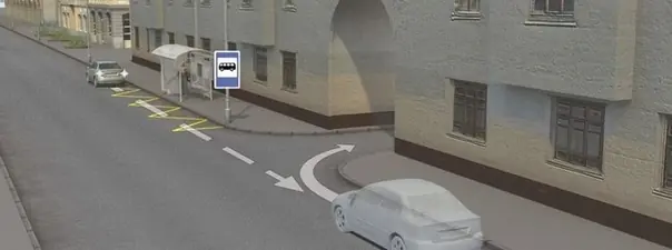 Иллюстрация к вопросу: Водитель случайно проехал нужный въезд во двор. Разрешается ли ему в этой ситуации использовать…