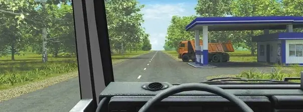 Иллюстрация к вопросу: Должны ли Вы уступить дорогу грузовому автомобилю в данной ситуации?