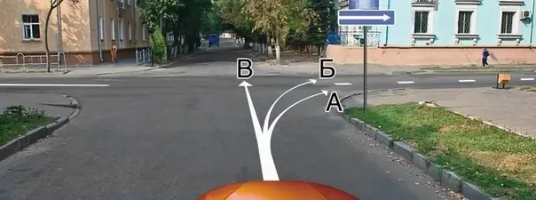 Иллюстрация к вопросу: Вам можно продолжить движение: